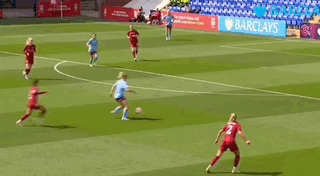 A gif of Man City midfielder Laura Coombs assisting a goal by Liverpool's Natasha Dowie.